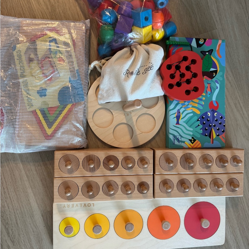 Wooden Sorting and Stacking Toy Set